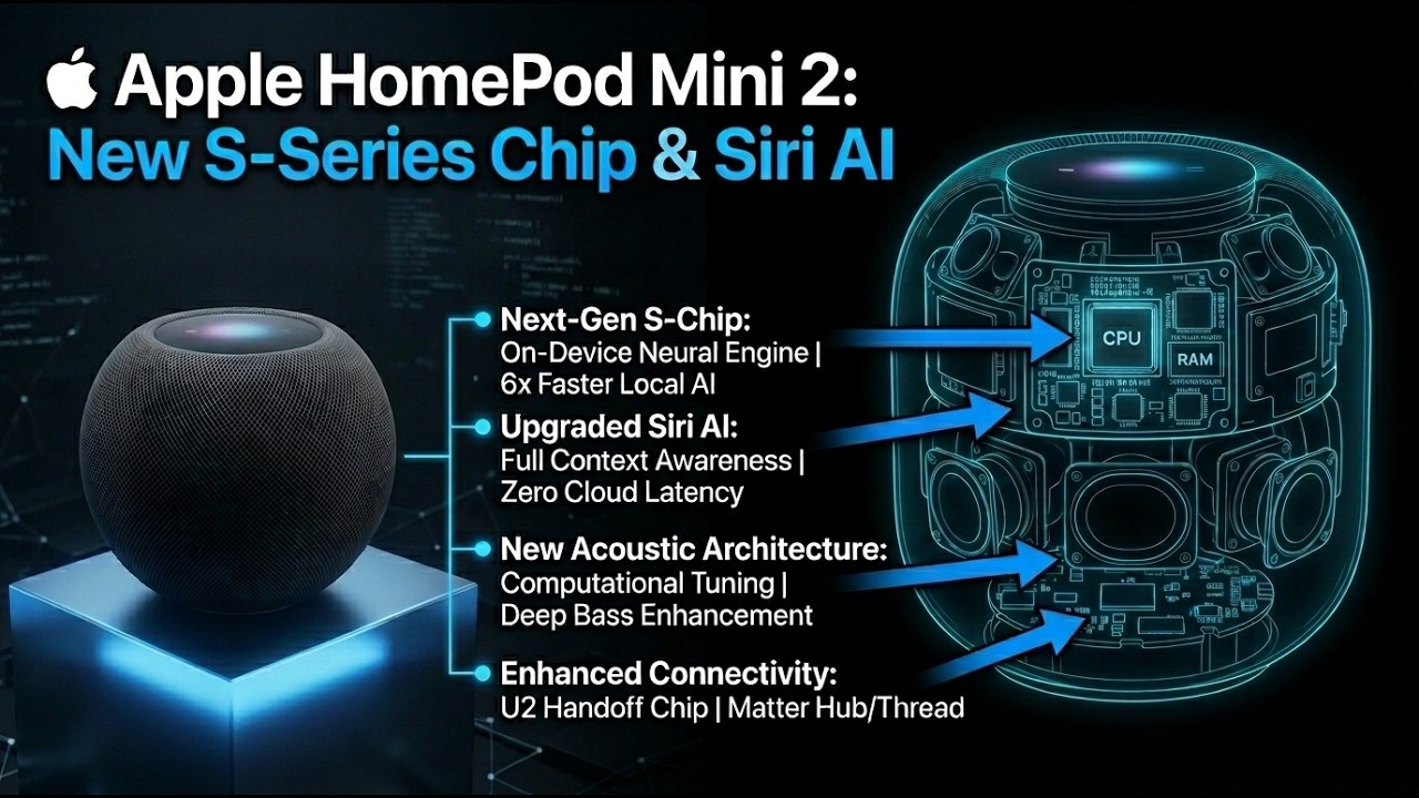 Apple HomePod Mini 2: New S-Series Chip & Siri AI LEAKED! - YouTube