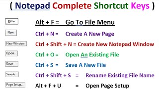 Notepad All Keyboard Shortcut Keys | नोटपैड की सभी शॉर्टकट | Window 10 Notepad A to Z Shortcut Keys screenshot 4