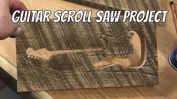 Fender guitar scroll saw project made with pallet wood