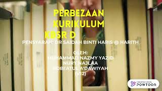 PERBEZAAN KURIKULUM KBSR DAN KSSR