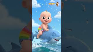 Cute baby surfing with his friend 🦈 #SongsForBabies #KidsMusic #SafeKidsContent #BabyShark