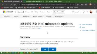 Intel Microsoft Code update manual download and CPU list September 3rd 2020