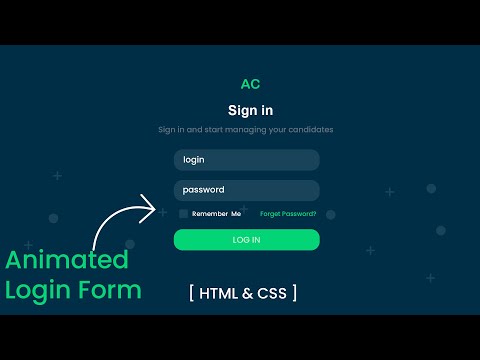 Animated Login Form Using HTML & CSS | Login Form Design html css | login form | animation