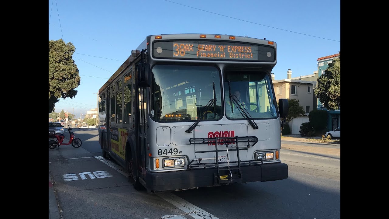 SF MUNI 2007 Orion 07.501 HEV #8449 On route 38AX - YouTube