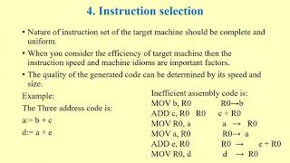 Issues in the design of a code generator - Part 47 /Cs 304 Compiler Design