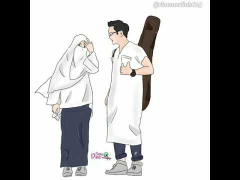 Gambar Kartun Muslimah bersama pasangannya Song 