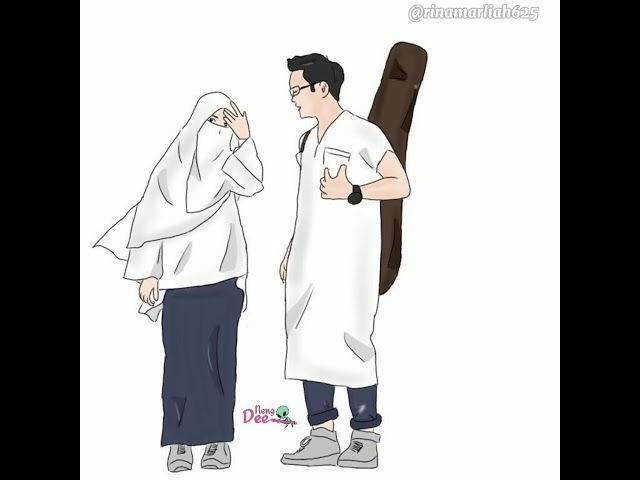 Gambar Kartun Muslimah bersama pasangannya ~ Song Burunglah Putih maradai class=