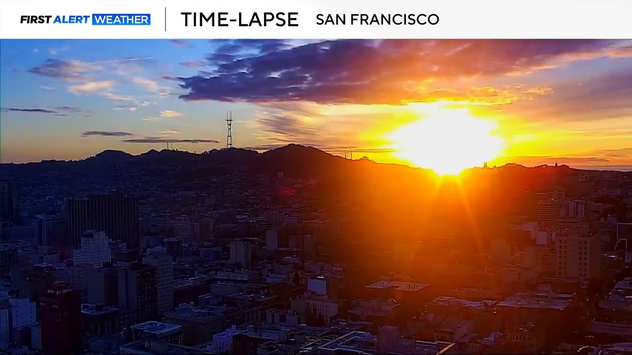 Timelapse of Tuesday evening's sunset overlooking San Francisco's Sutro Tower: