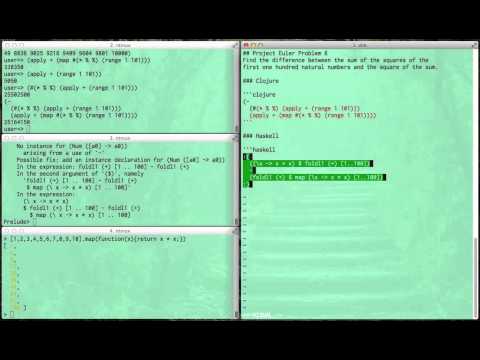 Multilingual Development with Ntmux - Clojure, Haskell and JavaScript