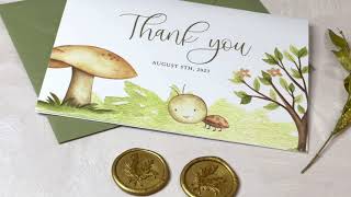 Baby's Thank You Cards With Mushroom