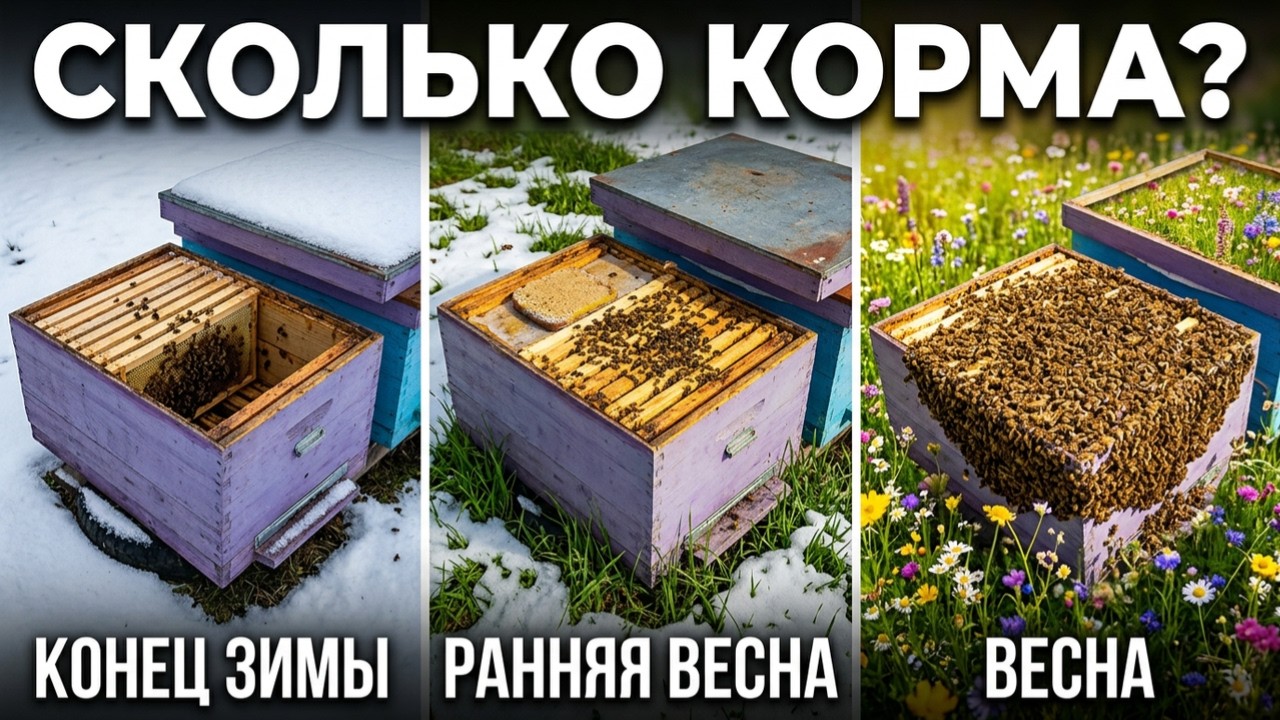 СКОЛЬКО НУЖНО КОРМОВ ВЕСНОЙ три подхода ЧТОБЫ ИМЕТЬ СИЛЬНЫЕ СЕМЬИ КОНЕЦ ЗИМЫ РАННЯЯ ВЕСНА И ВЕСНА 🍯🐝