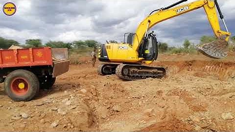 JCB 140 NXT Machine soil loading in Tractor trailer/Jcb video/JS 140