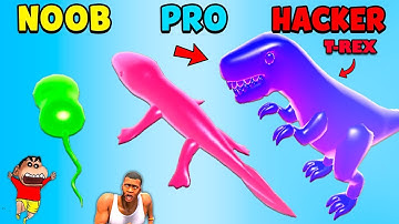 SHINCHAN and CHOP Found T-REX in JELLY EVOLUTION | noob vs pro vs hacker | AMAAN-T