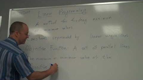 2009.10.30 Algebra 2 Linear Programming 1