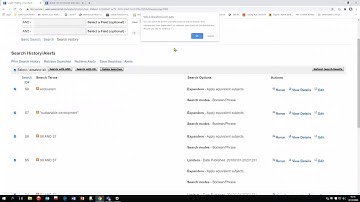Saving search results, searches and creating alerts in EBSCO databases
