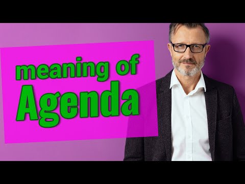 Agenda | Meaning of agenda