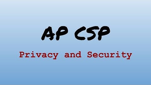 AP CS Principles Exam Review - Privacy and Security