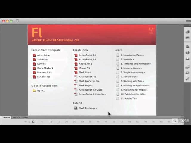 3. A Look at the Welcome Screen - Flash CS5 101: Core Flash CS5 - YouTube 3-a-look-at-the-welcome-screen-flash-cs5-101-core-flash-cs5-youtube