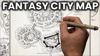 How to Draw a fantasy D&D City or Town Map for your campaign