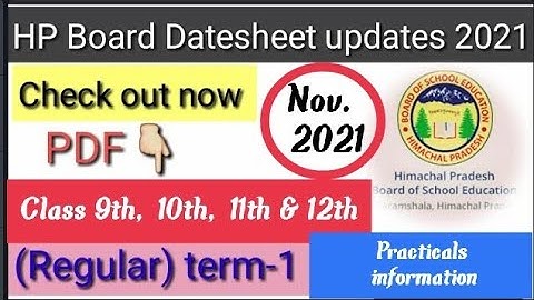 HP board news about exams 2021-22||How to download datesheet of class 9,10,11,12||HPBoSE latest news