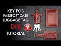 Leather Patterns Set - Key Fob - Passport Cover - Luggage Tag - DIY