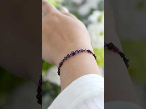 Браслет талісман для знаку зодіаку Скорпіон з натурального каміння на затяжці d-6х4-3-2мм+-, видео 2