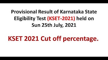 KSET 2021 Cut off percentage.