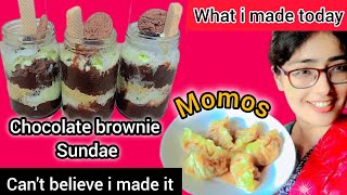 I made momos and icecream sundae for my family#vlog #momos #dumplings #sundae #youtube #easyrecipe