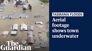 Tasmania floods: aerial footage shows extensive flooding in Deloraine