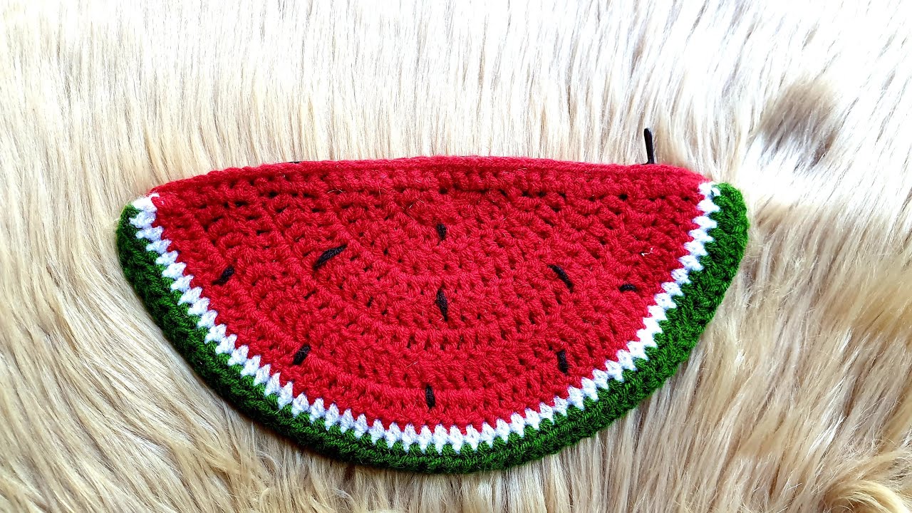 Available Whisper Thaw, thaw, frost thaw CROCHET FRUIT PURSE - Simple Crochet Watermelon Slice Purse | crochet purse  | by INDI DIY - YouTube