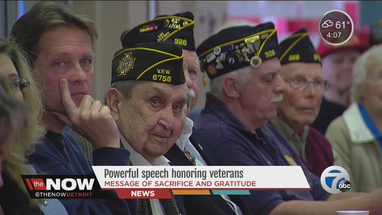 Powerful speech honoring veterans YouTube