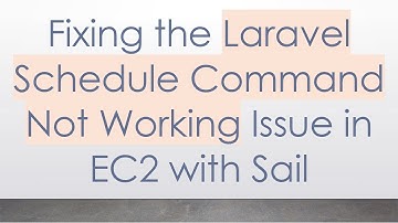 Fixing the Laravel Schedule Command Not Working Issue in EC2 with Sail