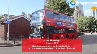 Full Journey | Route 277 to Crossharbour | Last Day at WH | ADL Enviro400H MMC | 12414 (YY66 PJO)