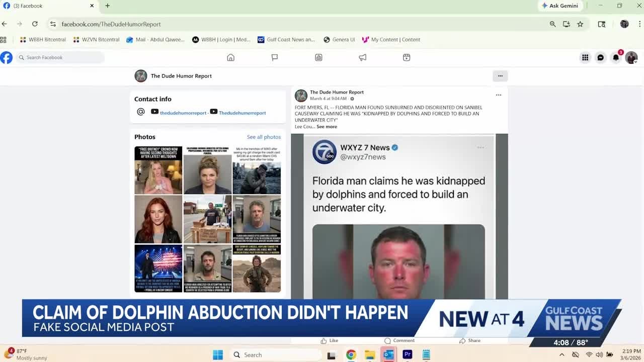 Viral 'dolphin kidnapping' arrest story is fake, Lee County deputies say