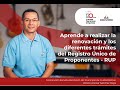 Conoce cmo realizar la renovacin y los diferentes trmites del registro nico de proponentes  rup