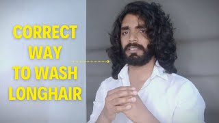 How to properly wash long hair for men #washinghair #hairgrowth #hairwashroutine