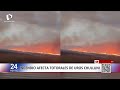 Marina de Guerra despliega personal para combatir incendio cerca de islas de Los Uros