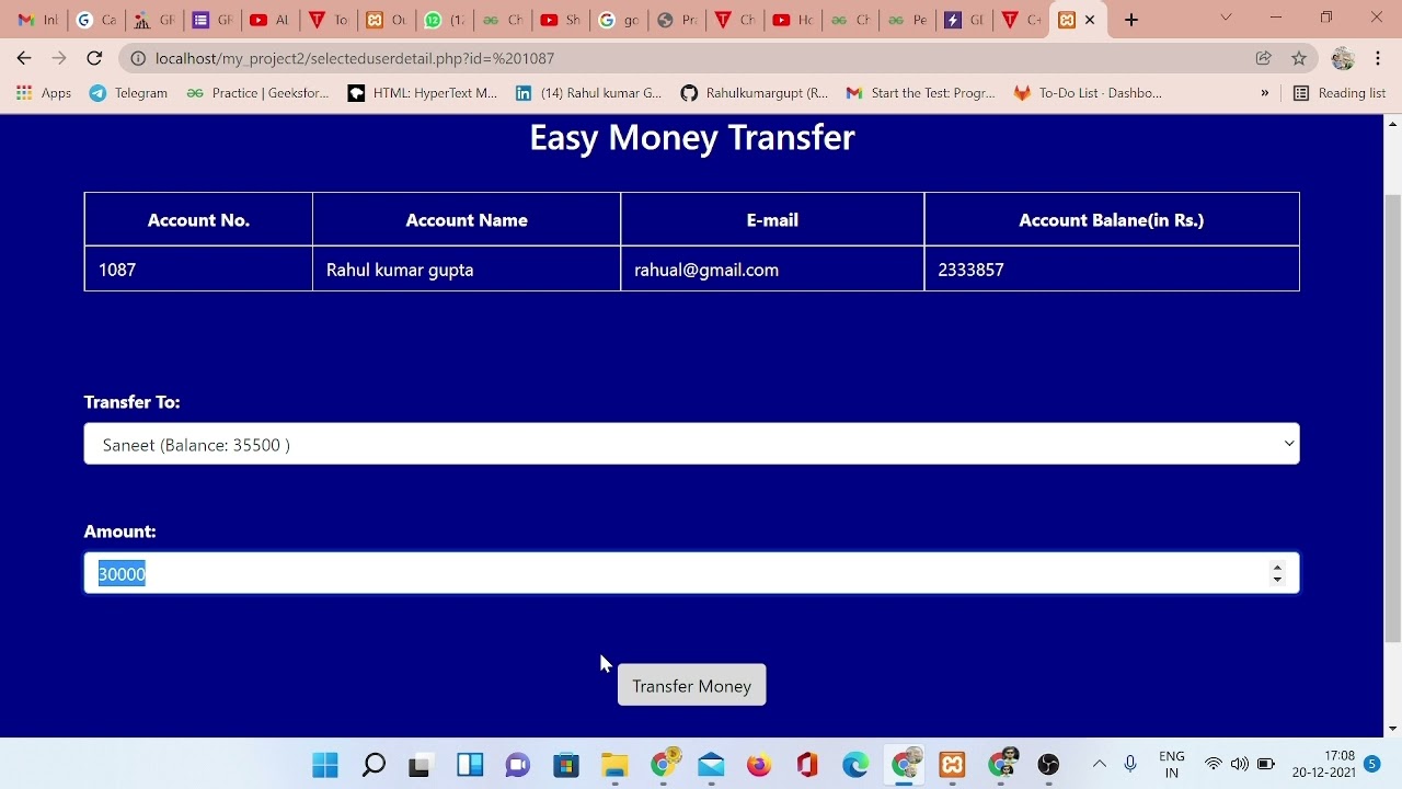 Task #1 Basic Banking System || Easy Bank