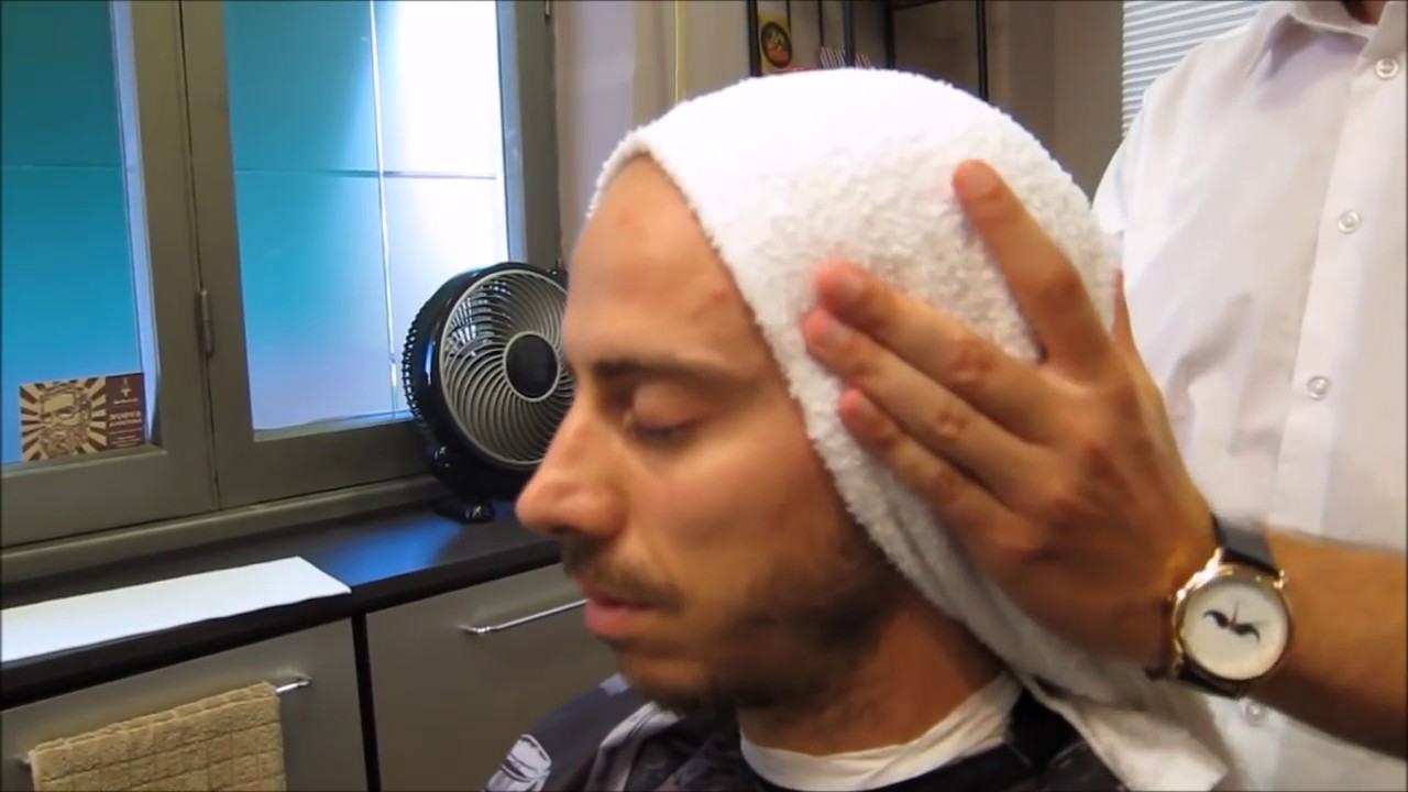 Old School Barber - Head Shave with Massage - No Talking ASMR video 2/3