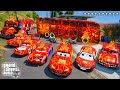 Gta 5  stealing lava mcqueen cars with franklin real life cars 111