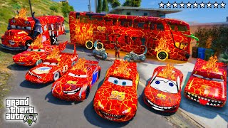 GTA 5  Stealing LAVA MCQUEEN CARS with Franklin! (Real Life Cars #111)