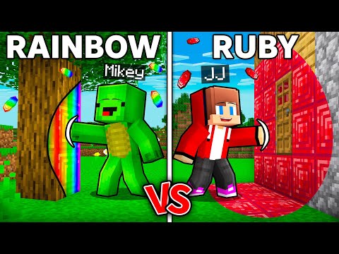 Mikey RAINBOW vs JJ RUBY Touch Battle in Minecraft ! - Maizen