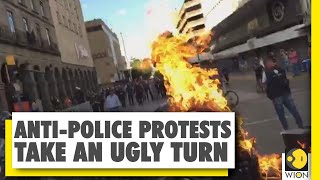 Mexico: Visuals of Police officer set on fire during protest