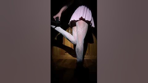 Thumbnail of behind the scenes 🐈‍⬛ #skirt #fishnets #stockings #shoes #platforms