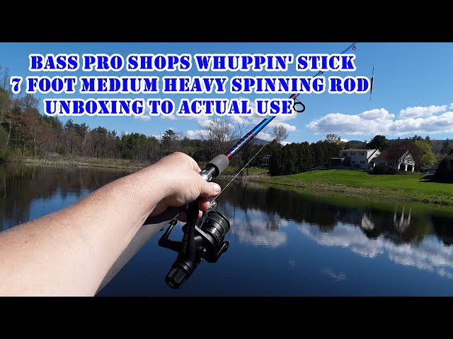 Bass Pro Shops Whuppin Stick 7 Foot Medium Heavy Spinning Rod Unboxing to  Actual Use 