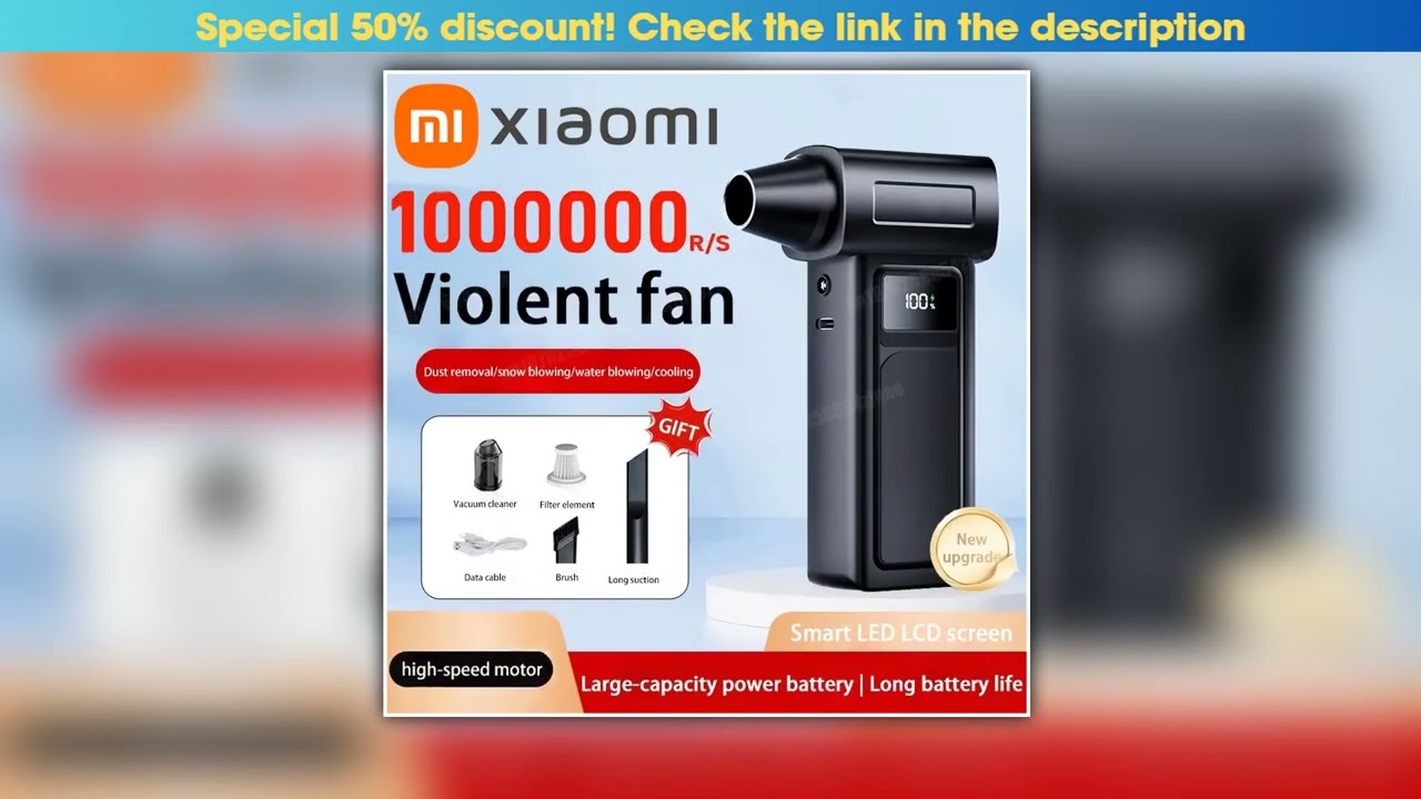 Xiaomi 1000000RPM Turbo Jet Blower 65ms Electric Powerful Air Blower Portable Dust Cleaner USB