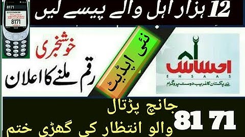 12000 NEW INSAAF IMDAD CASH | 8171 SMS | Ehsas online regeneration | Update | Ehsas 12000 Payment