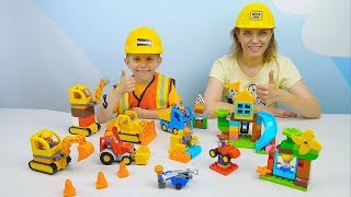 Строители LEGO DUPLO и Даник строят детскую площадку - Развивающее видео для детей