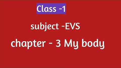 Class- 1 EVS Chapter- 3 My body