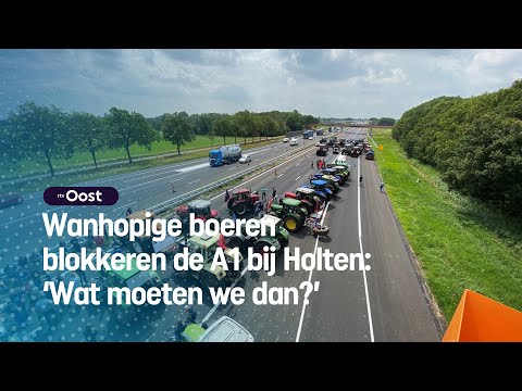 Boze boeren blokkeren de snelweg bij Holten | RTV Oost